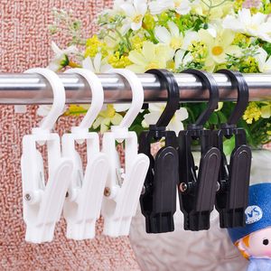 Curtain Poles Shower Rod Hook Hanger White Black Color Plastic Bath Drape Loop Clasp Drapery Home Use Clips DH9866