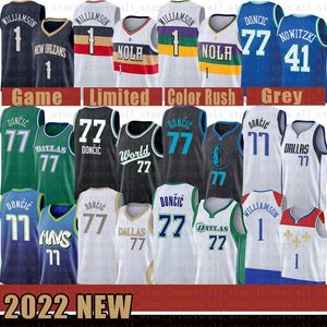 Luka Basketball-Trikots 77 Doncic Dalla Maverick New Mens Orleans White Pelican Zion 1 Williamson Dirk 41 Nowitzki Vogue