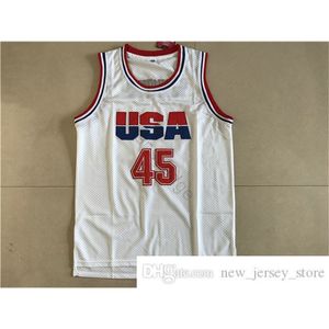 Mens Basketball Jerseys 45 Donald Trump Jersey Stitched White Shirt Uniform 2016 Commemorative Edition Mesh för Man Storlek S-XXXL