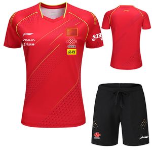 Wholesale china table tennis for sale - Group buy NEW Women Children kids Li Ning CHINA National Table Tennis sets Team Game pingpong Tee shirt Chinese Sport shirts shorts table Tennis suit