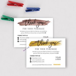 Wholesale business custom thank you cards for sale - Group buy Custom Silver Gold Business Thank You Card For Your Order Cards Template Small Package Greeting