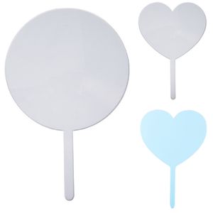 Sublimering Blank Cake Toppers Festtillbehör Runda akryltårtor Kort för födelsedag Hjärtaform HH21-603