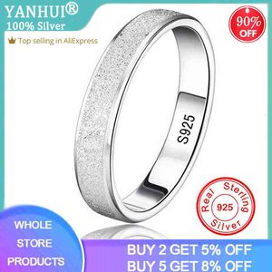 with Certificate Silver 925 Frosted Finger Rings for Woman Men Wedding Bands 925 Jewelry Quality Never Fade Msr07