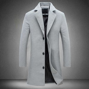 Mrmt marca jaquetas masculinas compridas cor sólida single-breasted trench casaco casual sobretudo para jaqueta masculina roupa de desgaste exterior 211011