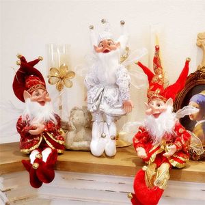 ABXMAS Elf Doll Toy Christmas Pendant Ornaments Decor Hanging On Shelf Standing Decoration Navidad Year Gifts 211018