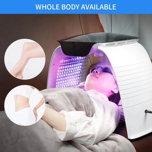 8 Colors PDT LED Light UV Sterilization Facial Skin Care Lamp Acne Treatment Hot And Cold Nano Water Spray Skin Rejuvenation photon therapy neck face lifting