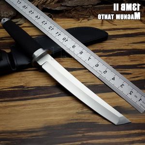 Hantera San Mai Knivar Utomhusjakt Fast kniv Straight Samurai c Verktyg Gummi Gratis Survival Kniv Små frakt Kall Blade Stål WWIQ
