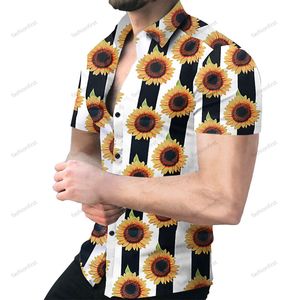 Hawaiian Summer Short Sleeve T-shirts Mens Mode Casual Beach Shirt Button Up Roupas Plus Size Blouse