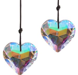 Big Crystal Heart Pendants Garden Decorations Window Prisms Chandelier Sun Catcher Hanging Ornament