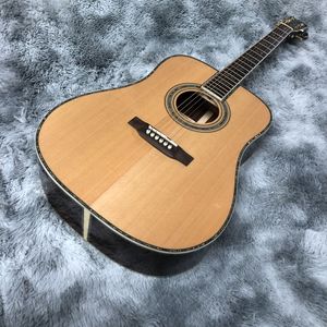 Folk fingerstyle abalone inlaid electric acoustic guitar