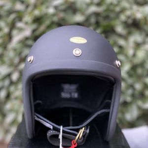 Classic Vintage Matte Black Motorcycle Open Helmet Moto Motorbike Casco Q0630