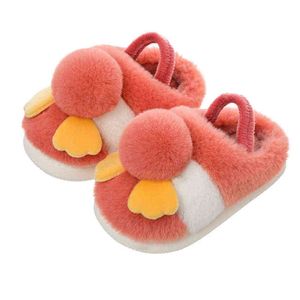 Zimowe Dzieci Puszyste Kapcie Śliczne Włosów 1-4 Laby Chłopcy Dziewczyny Buty Domowe Anti-Slip Baby Furry Slajdy Soft Casual Comfort 211119