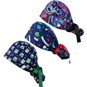 Berets 3pcs unisex cap bawełna do mycia czapka pielęgnacyjna mundury akcesoria Kobiety Klinika dentystyczna robocza caps273y