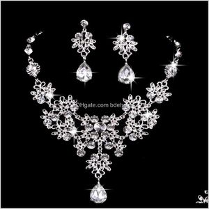& Sets Drop Delivery 2021 Fancy Bridal Factory Directly Sale High End Necklace And Earrings Women Jewelry Set Xfgdu