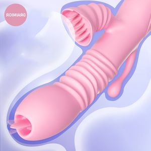 Draimior кролик G Spot Dildo Vibrator Секс-игрушки для женщин Взрослые Пары Двойные языки анальный стимулятор клитора сексуальный продукт