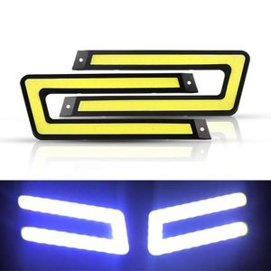 Car Headlights 1pair Styling COB LED DRL Daytime Running Light Auto DC 12V Bright External For Driving Fog Lamp