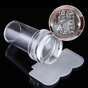 Pure Clear Jelly Silicone Nail Art Stamper Templates Scraper Transparent Nails Polish Gel Stamp Stamping Makeup Tool