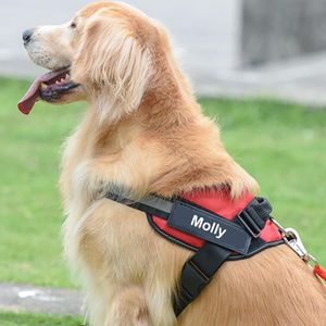 Dog Collars & Leashes Harness NO PULL Reflective Breathable Adjustable Pet For Vest ID Custom Patch Outdoor Walking Accessories