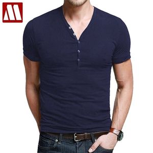 Man T Shirt Bawełniany Tshirt Homme przystojny Przycisk Koszula Koszulka Z Krótkim Rękawem Koszulka Mężczyźni Slim Fit Brand Clothing Casual Summer T-shirt 210716