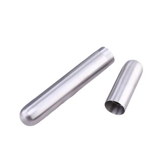 Paslanmaz Çelik Gümüş Puro Tüpü Silindirik Metal Taşınabilir Tek Puro Kutusu Puro Aksesuarları Hediyeler için SN4417
