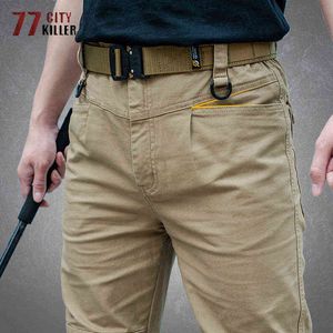 Nowy IX3 Mężczyźni Taktyczne Spodnie Cargo Casual Slim Multi-Pocket Spodnie Mężczyzna Outdoor Commuter Training Wojskowy Wojskowy Spodnie Męskie H1223