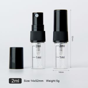 Esvazie 2ml atomizer spray garrafa transparente mini amostra frascos de perfume 5000 pcs / lote da China fabricação DHL UPS FedEx Free