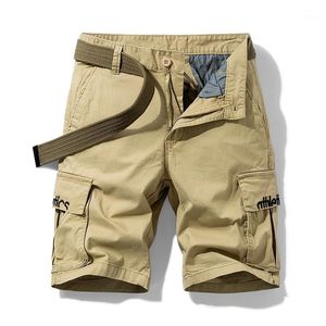 Mäns Shorts Ren Bomull Sommar Mens Cargo Boys Casual Pocket Streetwear Plus Size Bermuda Z141