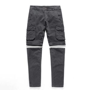 Wholesale detachable pants for sale - Group buy Design Men Cargo Pants Detachable Cotton Straight Multi Pocket Casual Male Trousers Zipper Long Men s