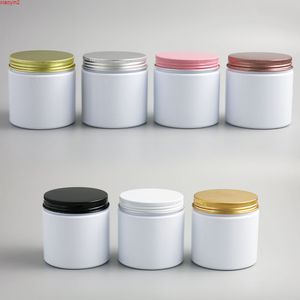 24 x 200 g Empty White Cream Cream Contenitori JARS 200CC 200ml per cosmetici Imballaggio Bottiglie di plastica con metalli Lidshigh Quaty