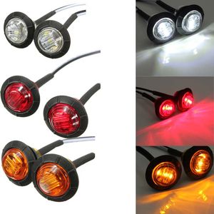 Vehicle LED Light Truch Bulb Boat Bulbs 12V 24V 3LED 3 4" Round Trailer Side Marker Lamps For Trucks Clearance Lights Truck Turn Signal Lamp