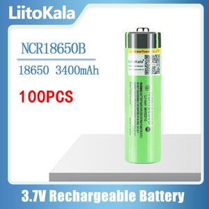 (Auf dem Seeweg) 100 teile/los LiitoKala NCR18650B 3400 mah 18650 batterie 3,7 v 3400 mah Lithium-Batterie Li-on Zelle Flat Top wiederaufladbare Batterien