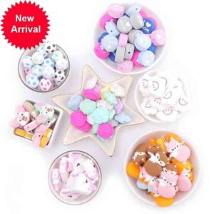 20pc Silicone Designers Teething Food Grade Baby Flower Mouse Football Teether Beads Tiny Rodents Toys 39GI