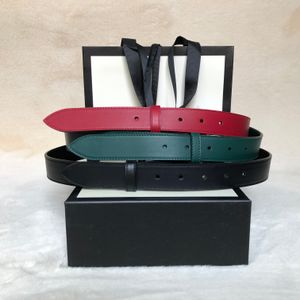La più recente cintura con fibbia lucida da donna in vera pelle verde rosso nero con scatola di alta qualità 3,0 cm 4,0 cm di larghezza Cinture da uomo firmate 406831 03