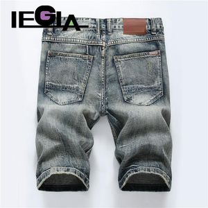 Jeans för män Man Sommarshorts Mode Fritidsbyxor Stretch Korta jeans för män Jean Ripped för män Streetwear