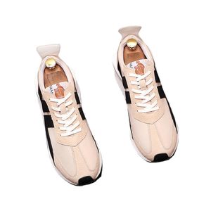 Luxury Designer Business Wedding Shoes British Fashion Lace Up Casual Sneakers Andningsbara Rund Toe Soft Flats Vulkaniserad Utomhus Walking Loafers