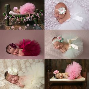 Neugeborenen Tutu Rock Kleinkind Prinzessin Kostüm Outfit für Fotoshooting Baby Tutu Rock Stirnband Neugeborenen Fotografie Zubehör 2056 T2