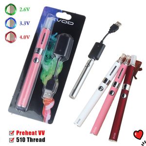 Evod MT3 Ön ısıtma Buharlaştırıcı Değişken Voltaj 510 Konu Marş Seti Blister Paketi 2.4ml MT3 Atomizer Elektronik Sigara 650mAh 900mAh 1100mAh