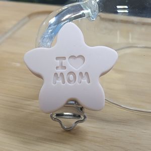 Clip per ciuccio per bambini Succhietto Massaggiagengive a forma di stella Supporto sicuro per silicone Supporto per asciugamano saliva Anti Caduta Clip carine Alimentazione per neonati 2519 Q2