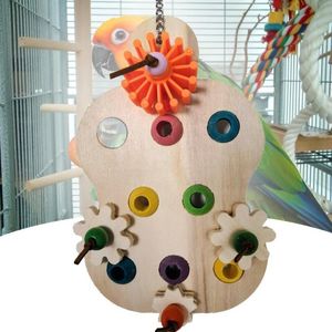 Andra Bird Supplies Creative Swing Toy Slät yta Säker Textur Små Storlek Trä Parrot