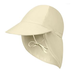 야외 모자 플랩 모자 어린이 경량 접이식 조정 가능한 일산 목 턱 끈으로 태양 모자