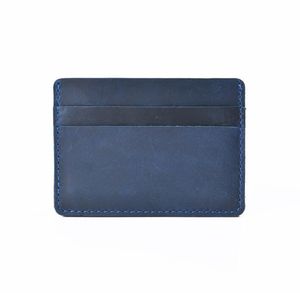 DHL50pcs Card Holders Men Retro Cowhide Leather Hand Manual Short Min Wallet Mix Color