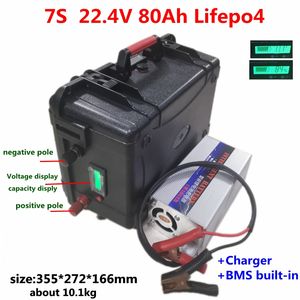 Customized 7s 22.4V 80Ah Lifepo4 Lithium battery not 24V 80Ah BMS 7S for trolling motor solar system back up power+10A Charger