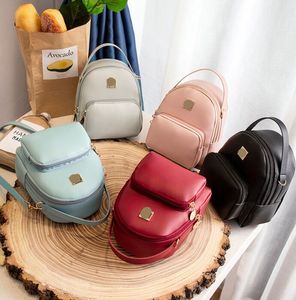 Children handbags top quality women backpacks solid color small backpack border double - shoulder trade bags wholesale