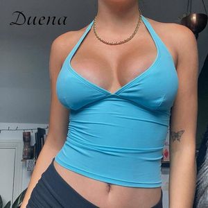 Duena Sexy Off Shoulder Top Ladies 2021 Club Party Outfits Sheath Pure Sleeveless Bare Back Sexi Women Summer Crop Women's Tanks & Camis