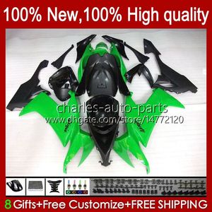 Кузов для кузова для Kawasaki Ninja ZX1000C 1000CC ZX-10R 2008 2009 2010 Body 56NO.91 ZX1000 C ZX 10R ZX10 10 R 1000 CC 08-10 ZX10R 08 09 10 Зеленый BLK Горячий мотоцикл