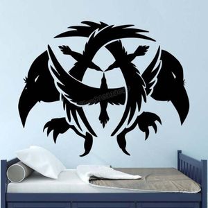 Wall Stickers Decal Raven Crow Corbie Wings Birds Sticker For Home Bedroom Living Room Decoration Removable Wallpaper 7523