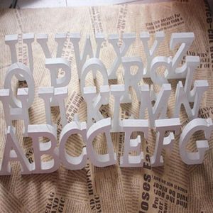 DIY independente letras de madeira letras branco alfabeto casamento festa de aniversário decorações de casa personalizado design