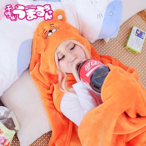 Himouto di alta qualità 2016! Umaru-chan Mantello Anime Umaru chan Doma Umaru Costume Cosplay Flanelle Mantelli Coperta Soft Cap Felpe con cappuccio Y0903