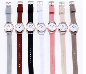 7 Style Nylon Belt Quartz Watch Female Students Simple Fresh Girl Watches Wholesale Womens Wristwatches