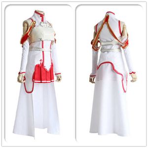 Miecz Art Online Cosplay Costume Asuna Yuuki Pełny zestaw Kobiet Kostiumy Y0913